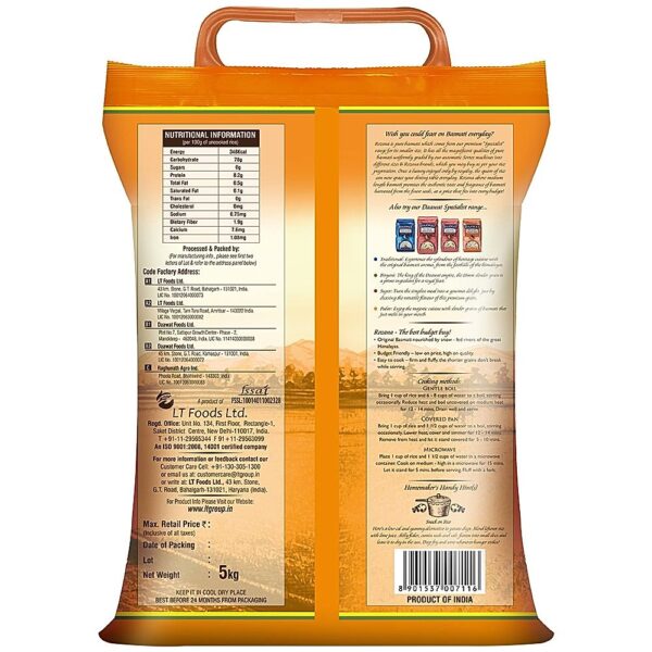 Daawat Rozana Super Basmati Rice: 5 kgs