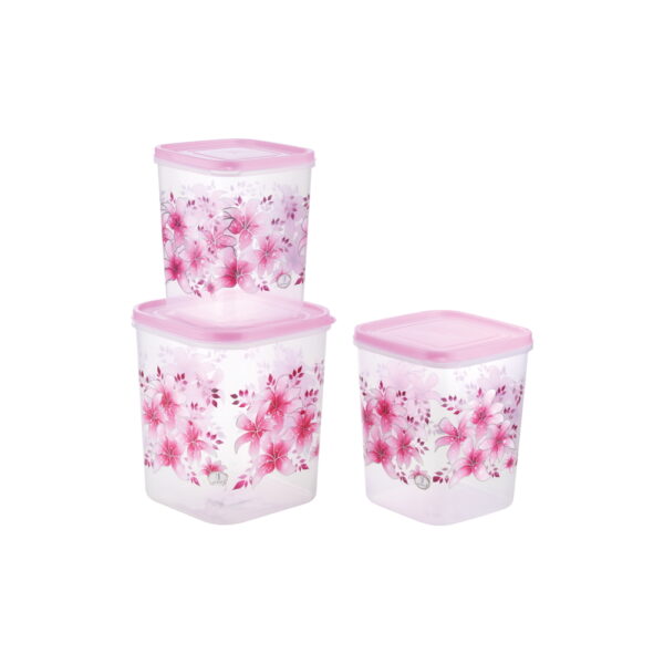 Joyo Kitchen Classic Square Container - Pink: 3 Containers